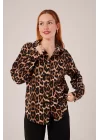 Leopar Desen Rahat Kalıp Gömlek