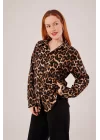 Leopar Desen Rahat Kalıp Gömlek