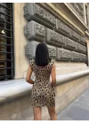 LEOPAR KISA ELBİSE SANDY - Leopar