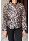 Leopar Leopar Desenli Kapitone Ceket