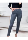 Likralı Yüksek Bel Jean Pantolon
