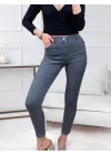 Likralı Yüksek Bel Jean Pantolon