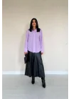 Lila Poplin Gömlek