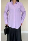 Lila Poplin Gömlek