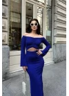 Lita Cut Out Büzgülü Elbise 2715-8