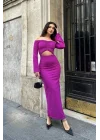 Lita Cut Out Büzgülü Elbise 2715-8