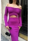 Lita Cut Out Büzgülü Elbise 2715-8