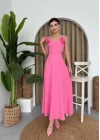 Matilda Gül İp Askılı Elbise