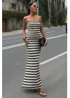 Maura Desenli Straplez Elbise 2770