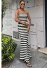 Maura Desenli Straplez Elbise 2770