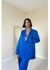 Zümrüt Saten Ceket Ve Pantolon Takım