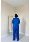 Zümrüt Saten Ceket Ve Pantolon Takım