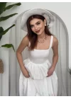Mazi Çiçek Desenli Elbise