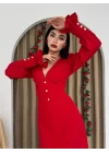 Meta Düğme Detaylı Elbise