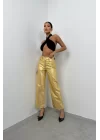 Metalik Yüksek Bel Pantolon