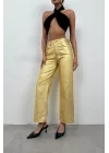 Metalik Yüksek Bel Pantolon
