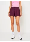 MetuCa Pileli İçi Şortlu Skort – Lastik Bel, Bağcıklı (Bordo)