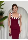Mıng Çiçek Detaylı Elbise
