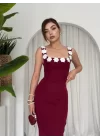 Mıng Çiçek Detaylı Elbise
