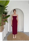 Mıng Çiçek Detaylı Elbise