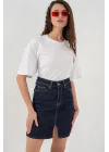 Mini Kot Etek 8037 - Lacivert
