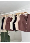 Mini Yelekli Şortlu Keten Takım 10176-08