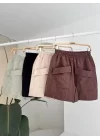 Mini Yelekli Şortlu Keten Takım 10176-08