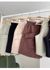 Mini Yelekli Şortlu Keten Takım 10176-08