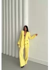 MODAL 4 DÜĞME ASTARSIZ CEKET - PANTOLON TAKIM - Sarı