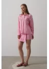 Nakış Detaylı Etekli Takım - Pembe
