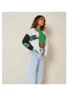 Nakışlı Oversize Kolej Ceket - Beyaz