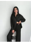 Nakışlı Uzun Kollu Gömlek - Siyah