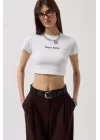 Nepo Baskılı Crop T-Shirt