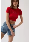 Nepo Baskılı Crop T-Shirt
