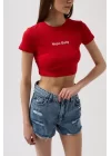 Nepo Baskılı Crop T-Shirt