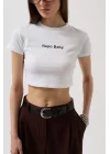 Nepo Baskılı Crop T-Shirt
