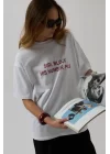 Ön Baskılı Oversize T-Shirt