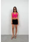 Ön Büzgülü Crop Bluz