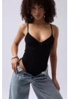 Önü Büzgülü Askılı Bodysuit
