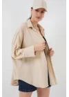 Örme Oversize Gömlek 20264 - Bej