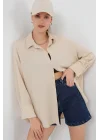 Örme Oversize Gömlek 20264 - Bej