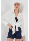 Örme Oversize Gömlek 20264 - Beyaz
