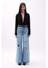 Oversize Dokulu Gömlek