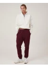 Oversize Yarım Farmuarlı Yakalı Basic SweatShirt - Beyaz