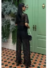 Pantolonu Astarlı Dantel İkili Takım 10119