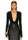 Parmak Geçmeli V Yaka Bodysuit