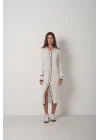 Polo Yaka Düğmeli Elbise