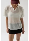 Polo Yaka TransparanT-Shirt