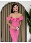 Popi Madonna Yaka Kalem Elbise