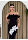 Popi Madonna Yaka Kalem Elbise